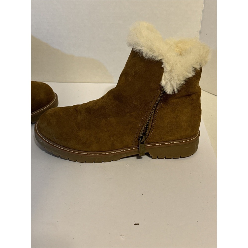 American Eagle Chestnut Brown Faux Suede Leather Pull-on Ankle Boot Size 6 - Picture 2 of 11